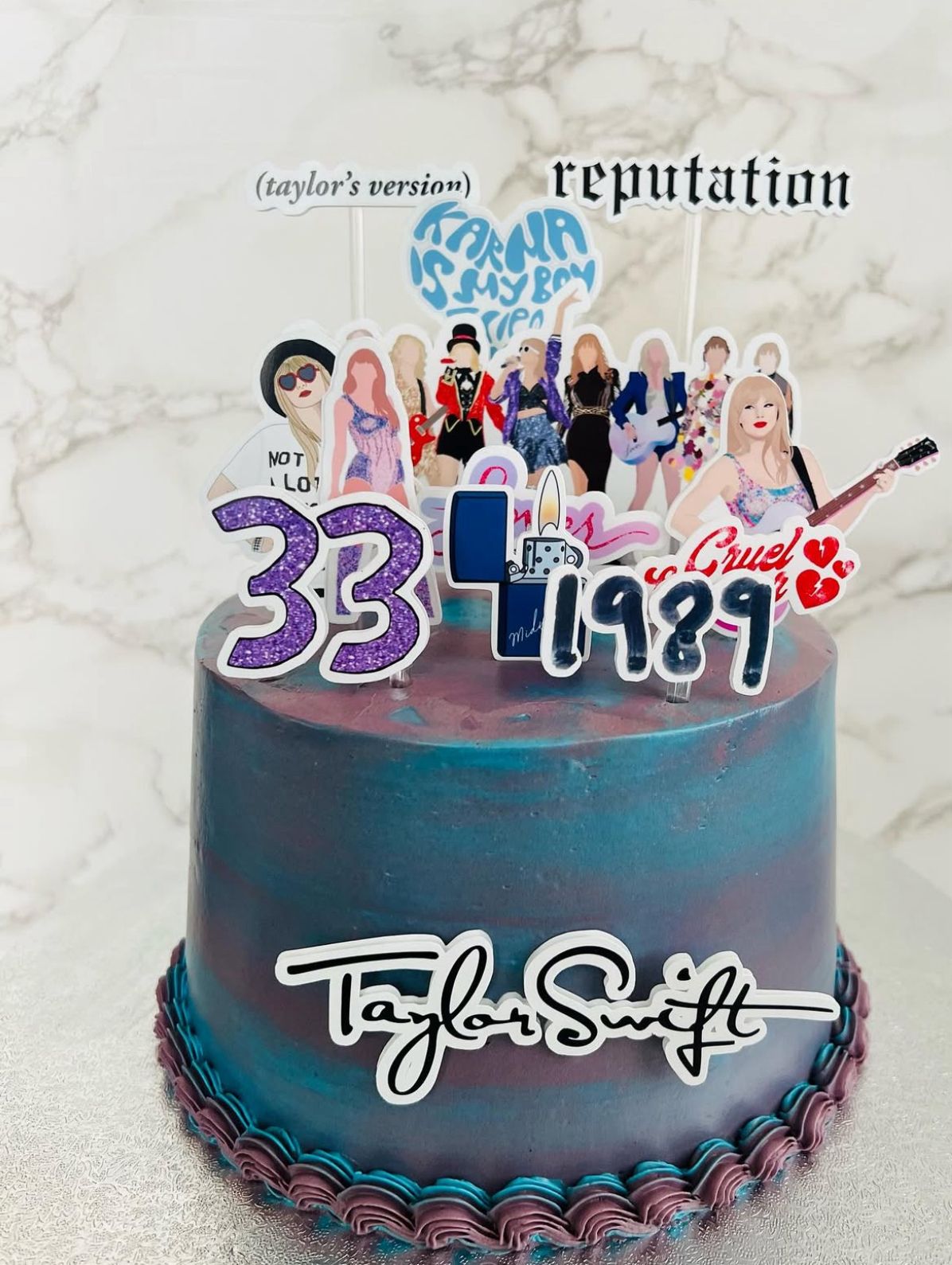 Taylor Swift Cake Topper | Taylor Swift Birthday Cake Decoration | Eras Tour Party Supplies | Taylor Swift Theme Birthday Ideas | Personalised Swiftie Party Decor