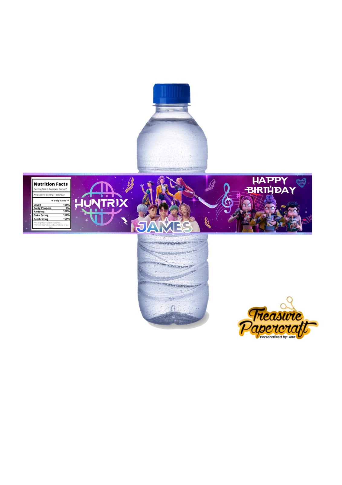 Kpop Demon Hunters Fruishoot Label | Kpop Demon Hunters Water Label | Kpop Demon Hunters Party Stickers | Kpop Demon Hunters Personalised Self Adhesive Stickers