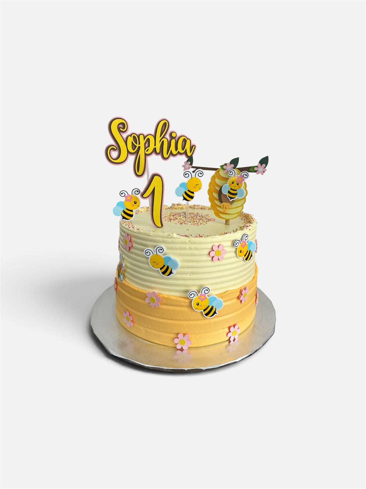 Personalised Bee Birthday Cake Topper Set | Honey Bee Theme | Cute Bee Party Decor