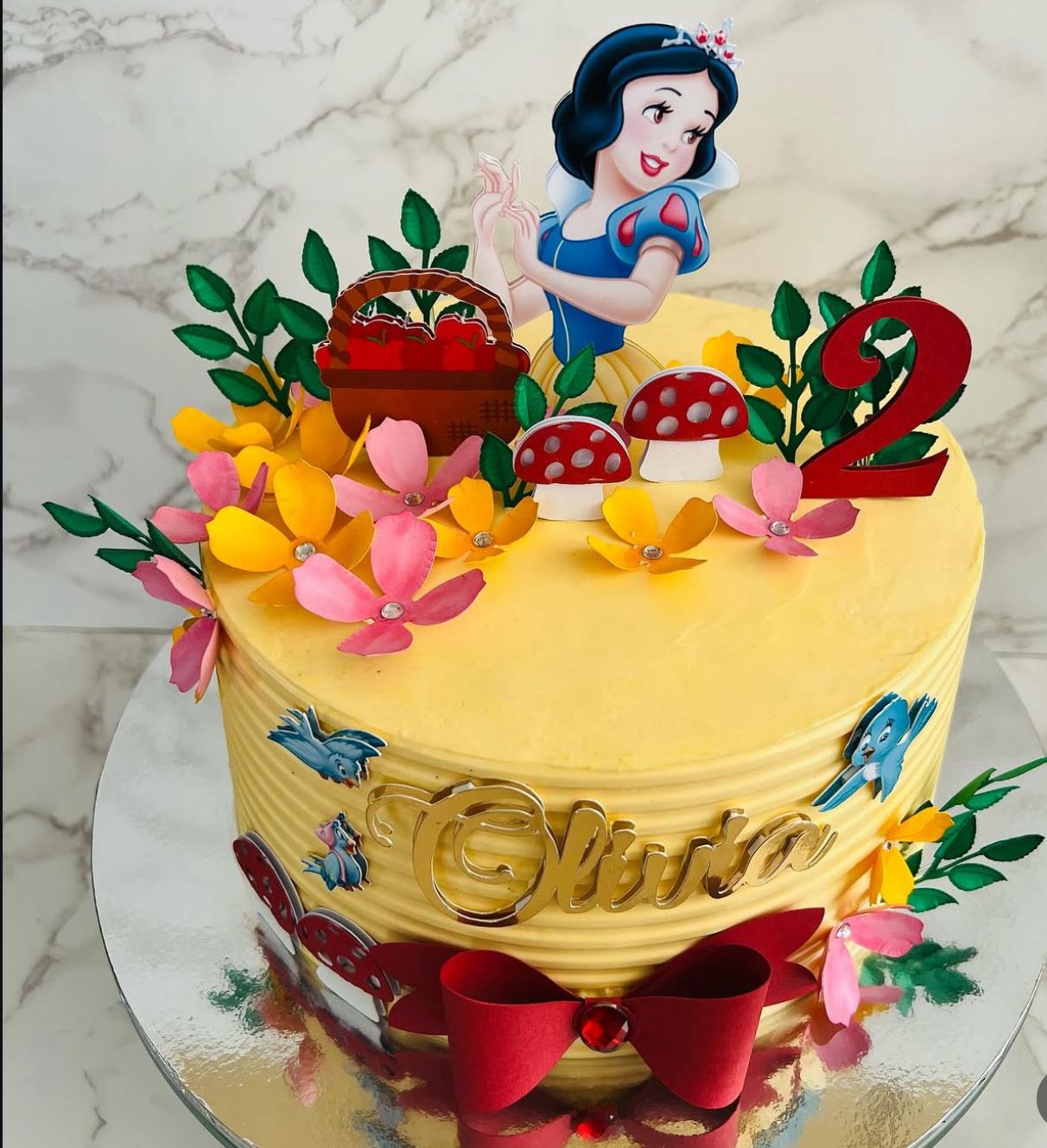 Snow White Cake Topper | Snow White Birthday Cake Decoration | Princess Party Supplies | Snow White Theme Birthday Ideas | Personalised Princess Party Decor
