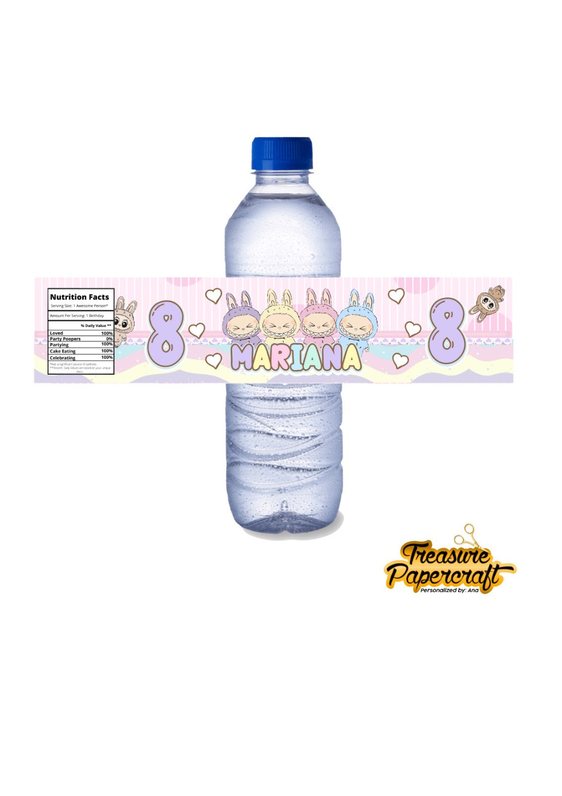 Labubu Birthday Stickers | Labubu Party Decor | Labubu Fruitshoot Stickers | Labubu Water Stickers | Labubu Birthday Ideas | Labubu Personalised Stickers