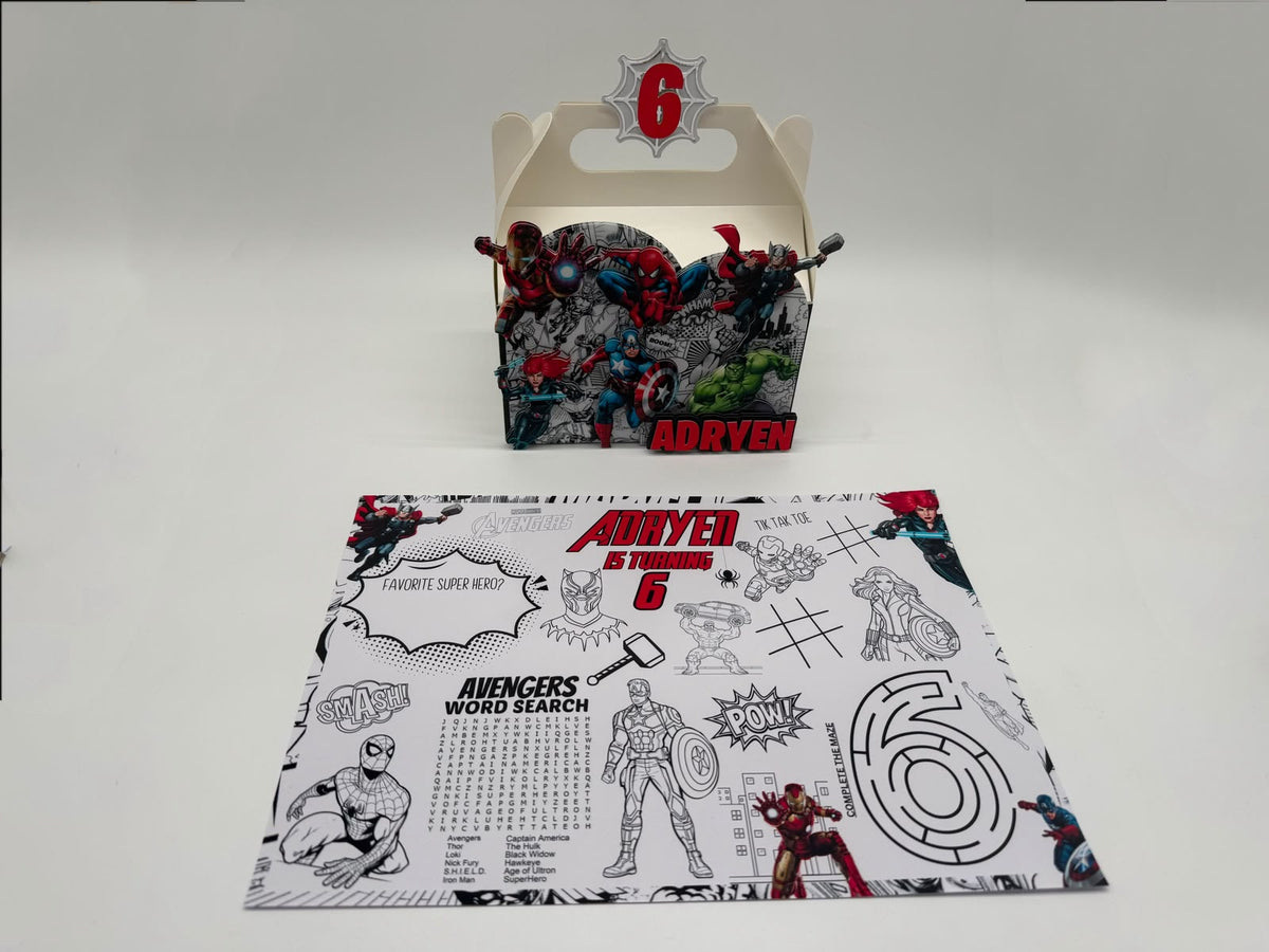 Avengers Party Tableware | Avengers Party Placemats | Avengers Party Cups | Avengers Party Plate | Avengers Party Cutlery Holder | Avengers Birthday Decoration
