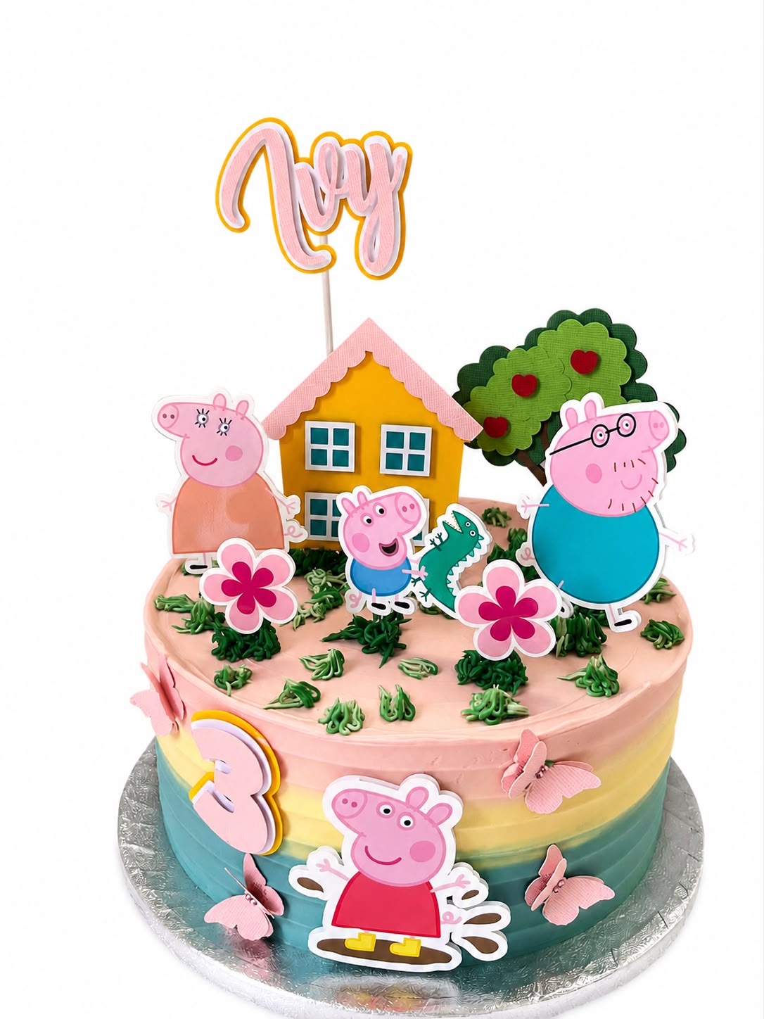 Peppa Pig Cake Topper | Peppa Pig Birthday Cake Decoration | Peppa Pig Theme Birthday Ideas | Personalised Peppa Pig Party Decor