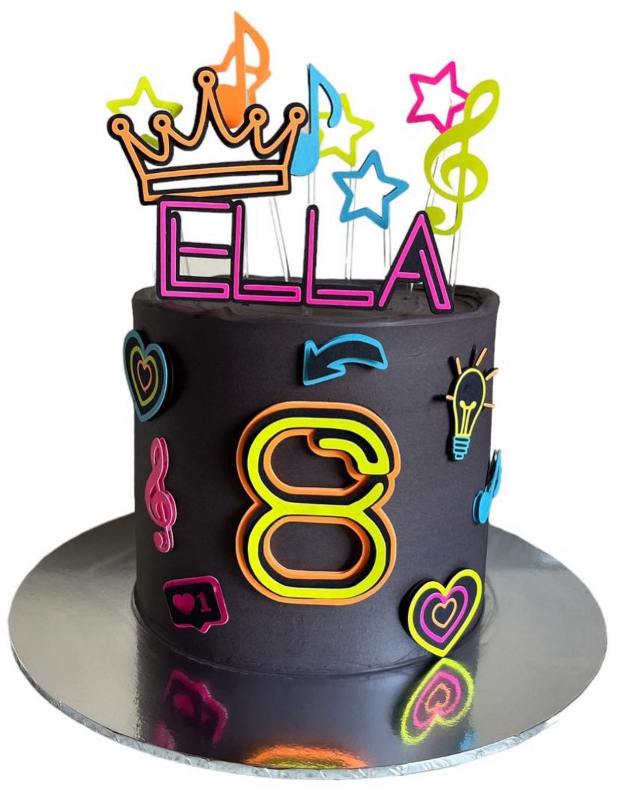 Neon Cake Topper | Neon Cake Ideas | Neon Party | Neon Birthday | Neon Party Decor Ideas