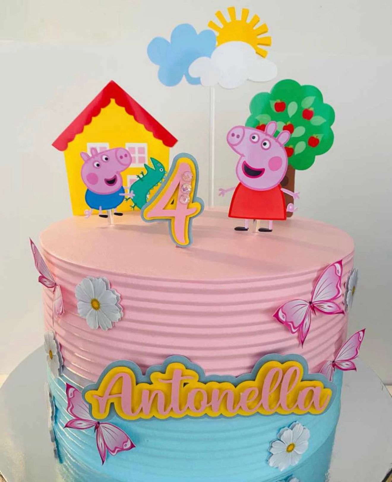 Peppa Pig Cake Topper | Peppa Pig Birthday Cake Decoration | George Pig Party Supplies | Peppa Pig Theme Birthday Ideas | Personalised Peppa Pig Party Decor