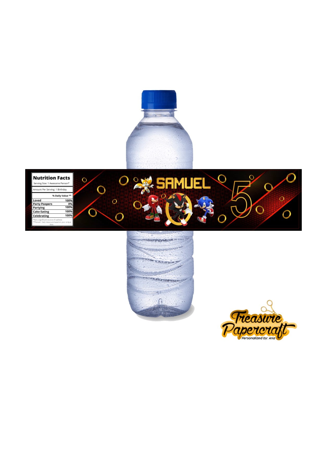 Sonic water bottle label | Sonic Fruitshoot Label | Sonic Birthday Label | Sonic Shadow Party Stickers | Sonic Shadow Birthday