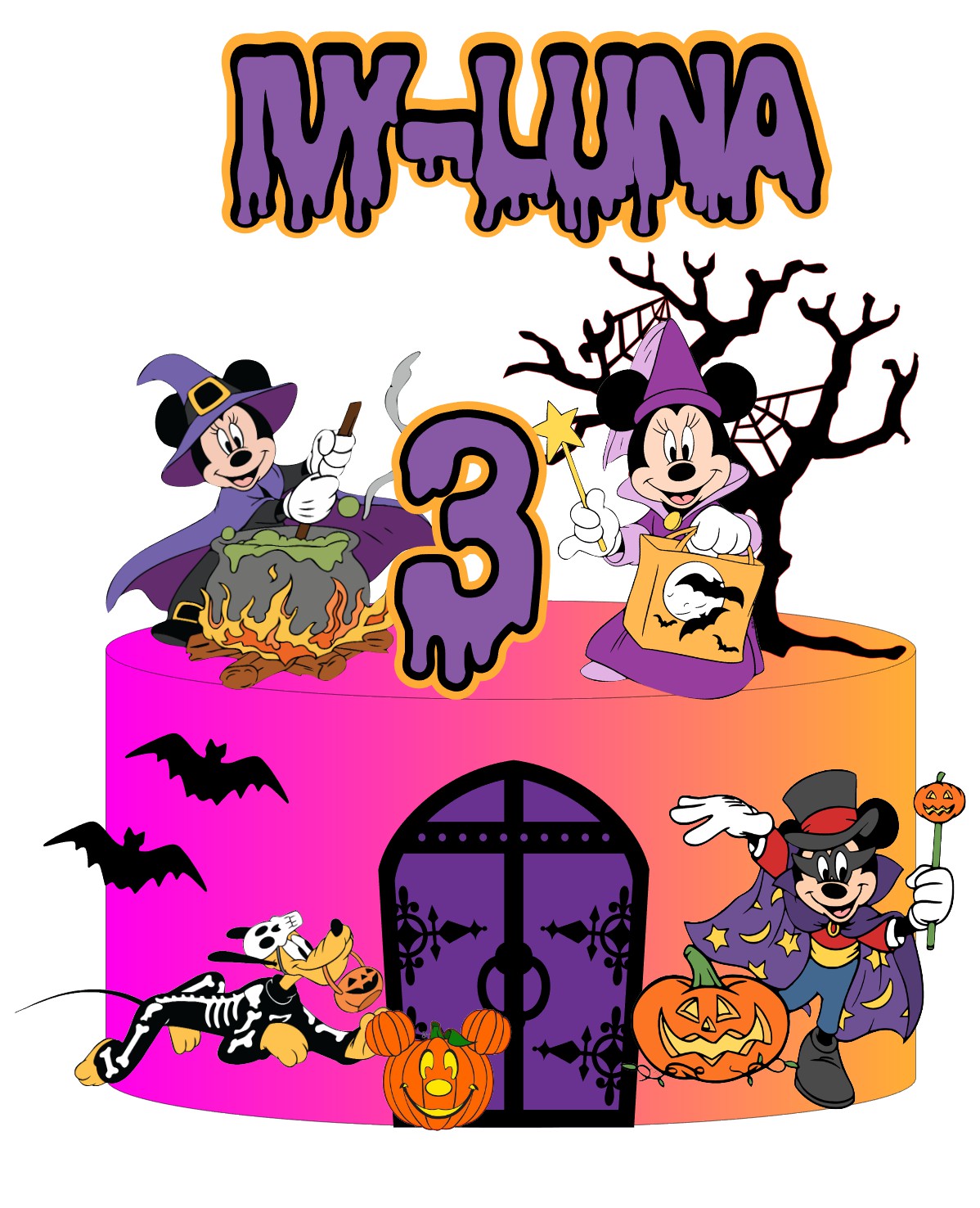 Minnie Mouse Halloween Cake Topper | Minnie Mouse Halloween Party | Mickey Mouse Halloween Cake Topper | Minnie Mouse Halloween Birthday Ideas | Minnie Mouse Halloween Cake Ideas