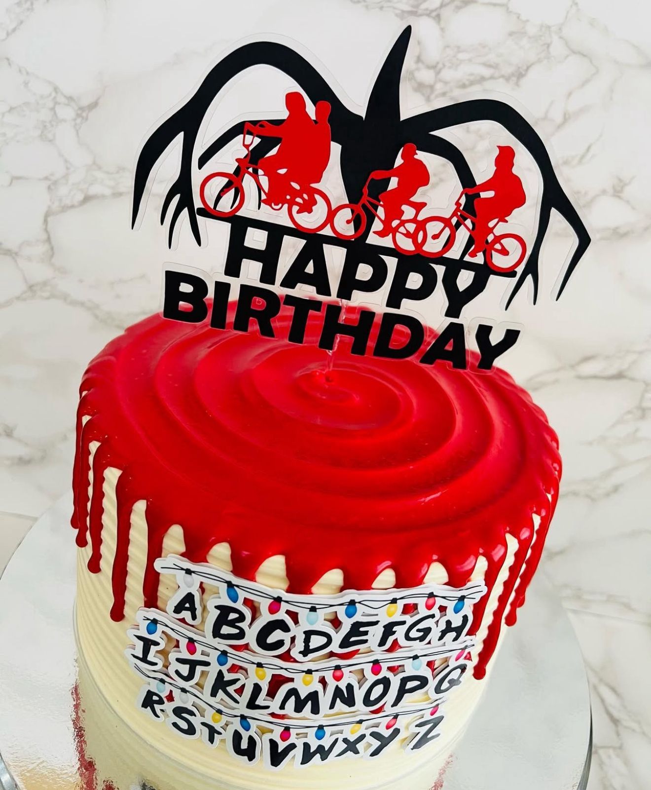 Stranger Things Cake Topper | Stranger Things Birthday Decoration | Netflix Party Supplies | Hawkins Theme Birthday Ideas | Personalised Stranger Things Party Decor
