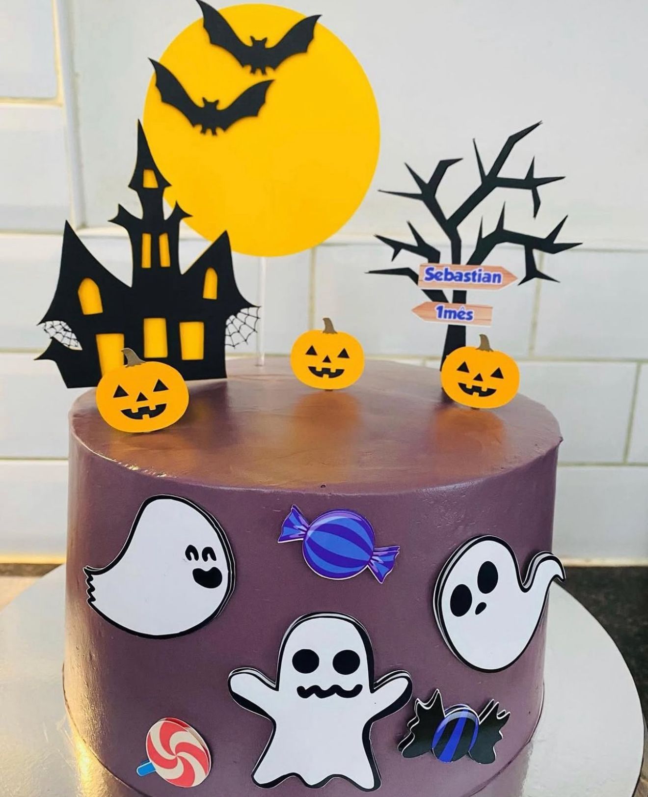 Halloween Cake Topper | Spooky Birthday Cake Decoration | Haunted House Party Supplies | Ghosts and Witches Theme Birthday Ideas | Personalised Halloween Party Decor