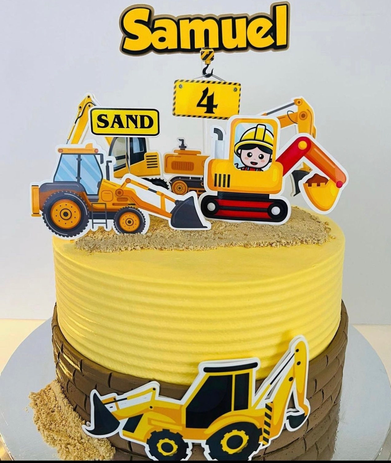 Construction Cake Topper | Construction Party | Construction Party Decor | Construction Birthday | Digger Truck Cake | Truck Party Decor |