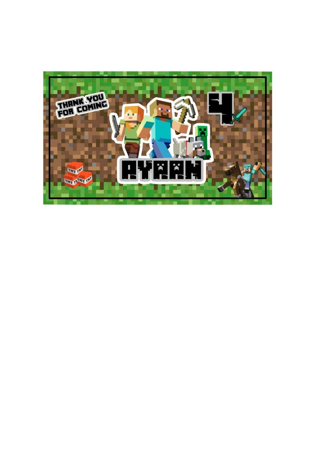 Minecraft fruitshoot label | Water Label | Minecraft Party decor | Minecraft