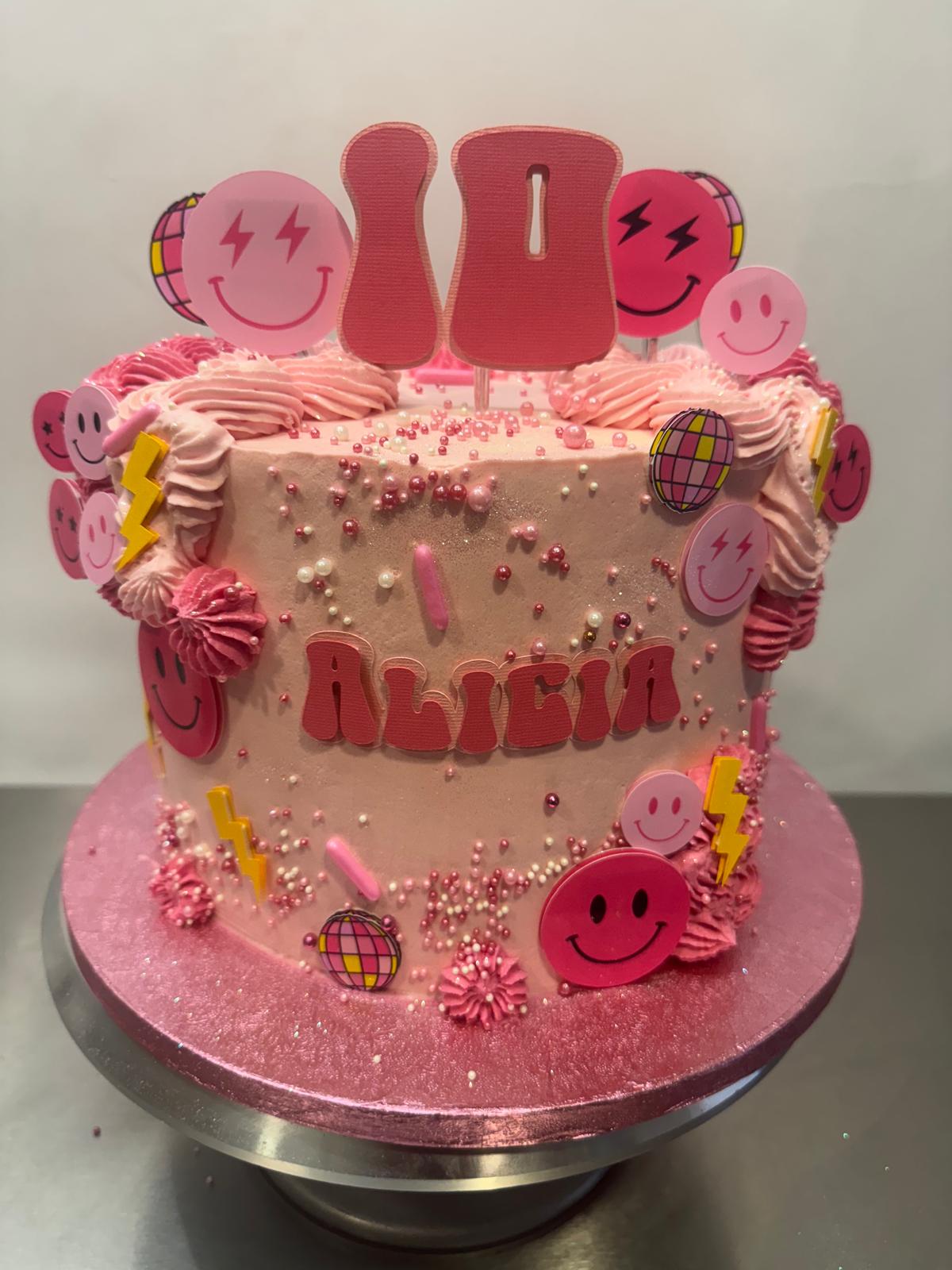 Preppy Cake Topper | Preppy Smiley Face Cake Topper | Groovy Preppy Smiley Cake Ideas | Preppy Birthday Ideas | Double Digits Cake Topper | Preppy Party Ideas | Smiley Face Cake Ideas | Smiley Face Party Decor