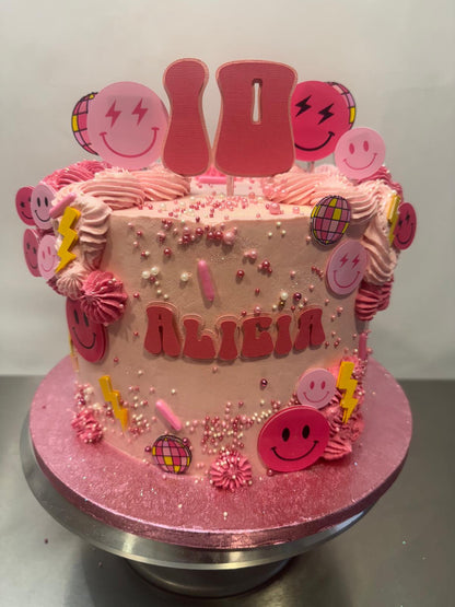 Preppy Cake Topper | Preppy Smiley Face Cake Topper | Groovy Preppy Smiley Cake Ideas | Preppy Birthday Ideas | Double Digits Cake Topper | Preppy Party Ideas | Smiley Face Cake Ideas | Smiley Face Party Decor