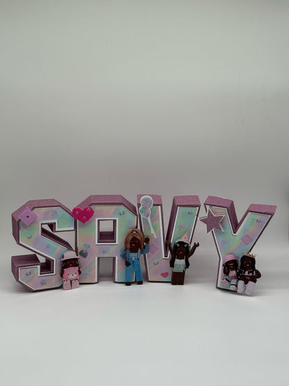 Personalised 3D Roblox Name Letters | 3D Name Letters Roblox Girls | Personalised 3D Letters
