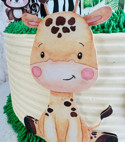 Safari Cake Topper | Jungle Birthday Cake Decoration | Wild Animals Party Supplies | Safari Theme Birthday Ideas | Personalised Jungle Party Decor