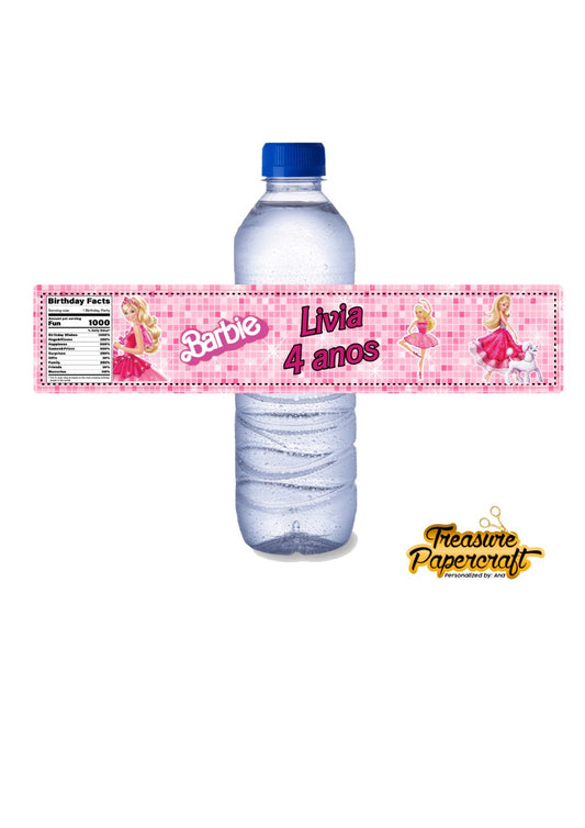 Barbie Water Label | Barbie Fruitshoot Label | Personalised Birthday Stickers | Barbie Party Sticke