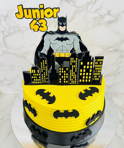Batman Cake Topper | Batman Birthday Cake Decoration | Superhero Party Supplies | Gotham City Theme Birthday Ideas | Personalised Batman Party Decor