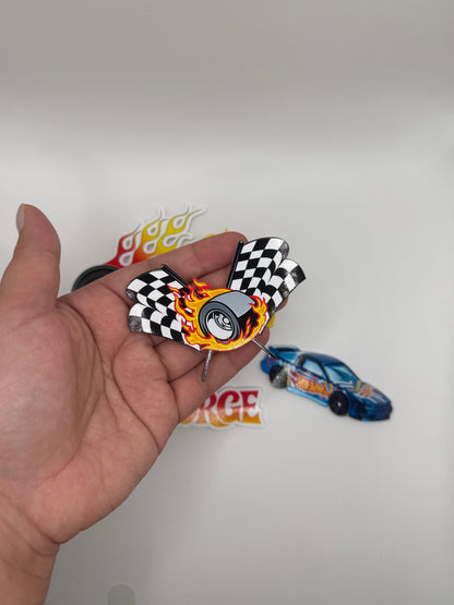 Hot Wheels Cupcake Toppers /Personalised Racing Cars Cupcake Toppers Set of 6
