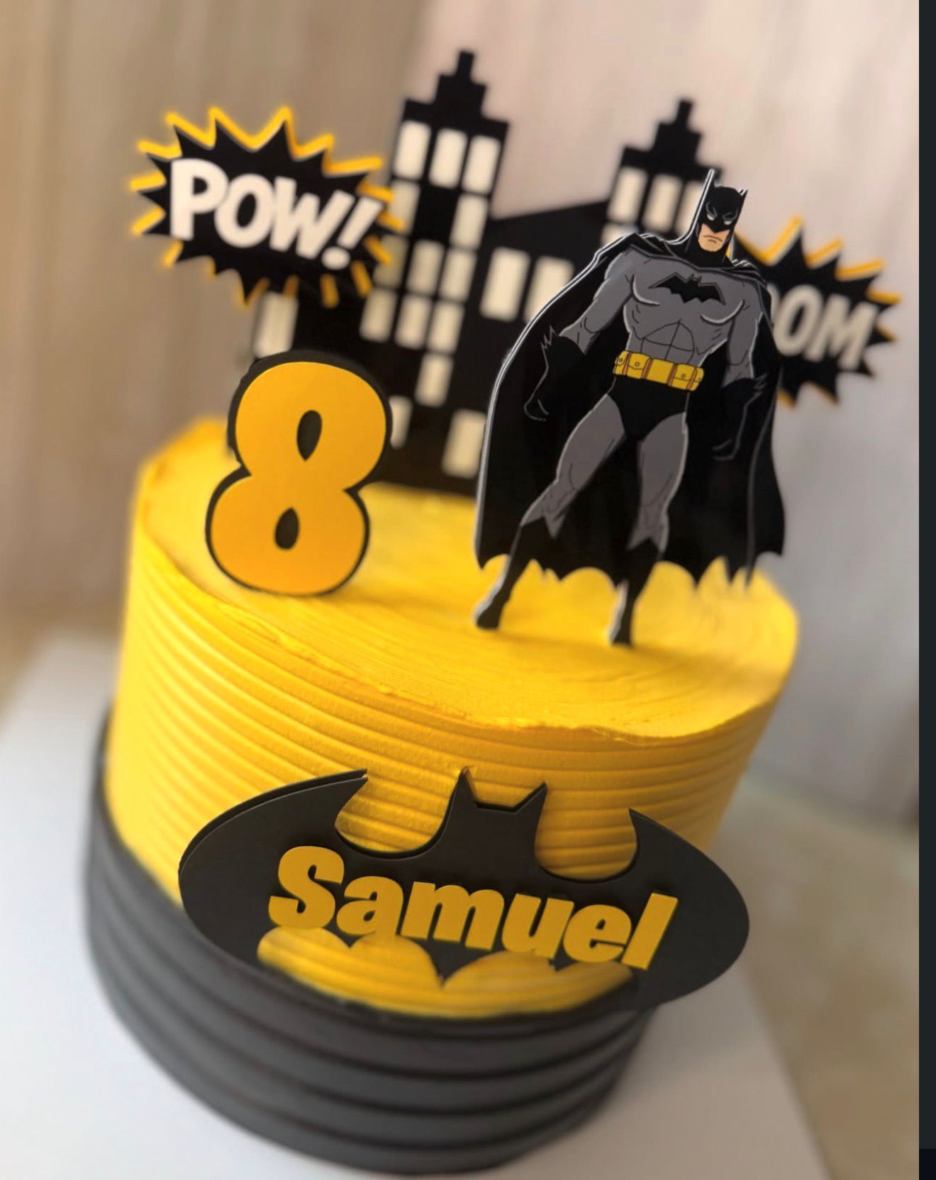 Batman Cake Topper | Batman Birthday Cake Decoration | Superhero Party Supplies | Gotham City Theme Birthday Ideas | Personalised Batman Party Decor