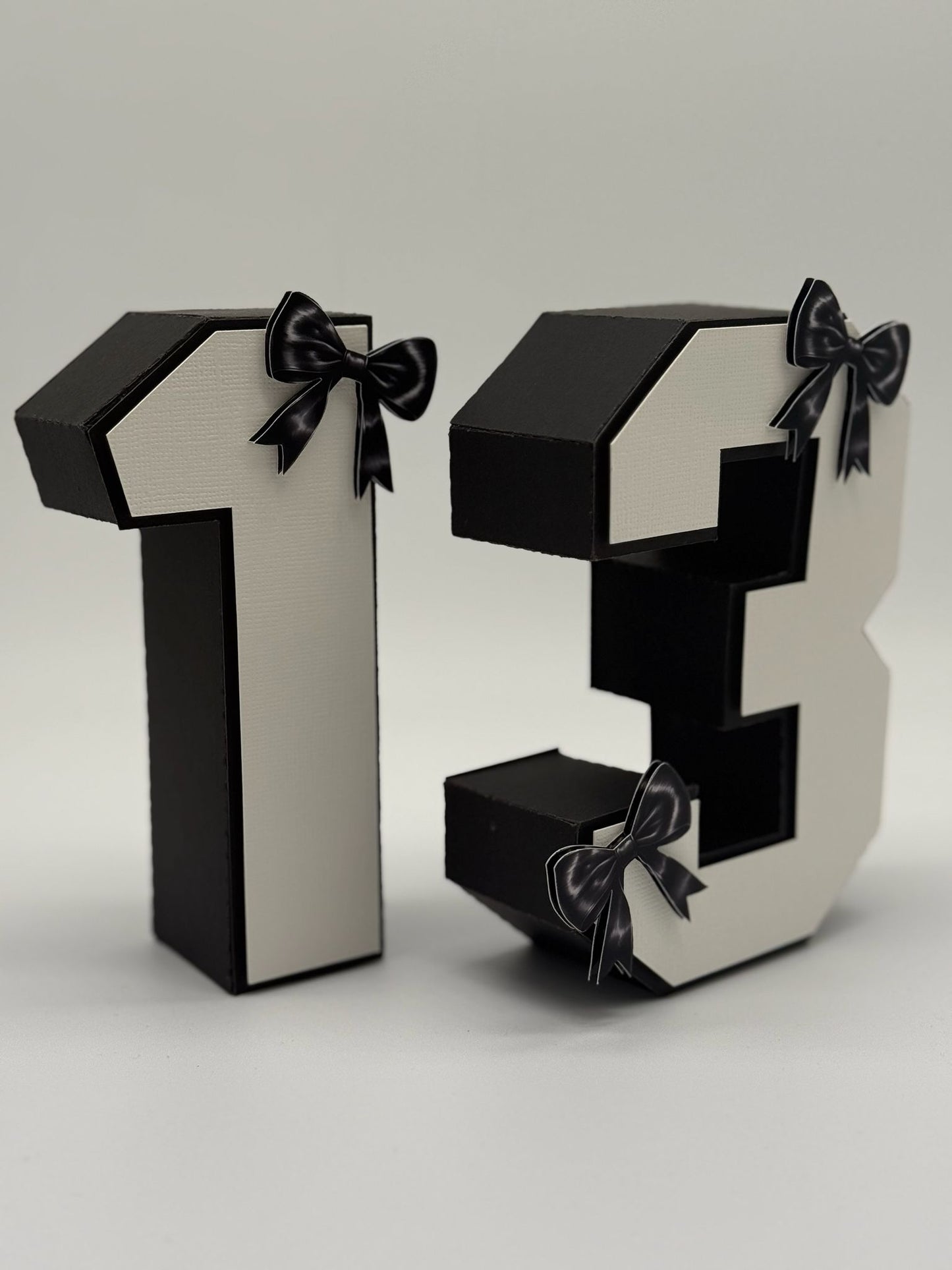 Black Bow Aesthetic 3D Numbers | Black Bow Aesthetic 3D Number | Giant 3D Numbers | Large Birthday Floor Decor | Stand Up Age Signs | Milestone Birthday Props | Big Party Table Centerpiece | Custom Birthday Backdrop Sign