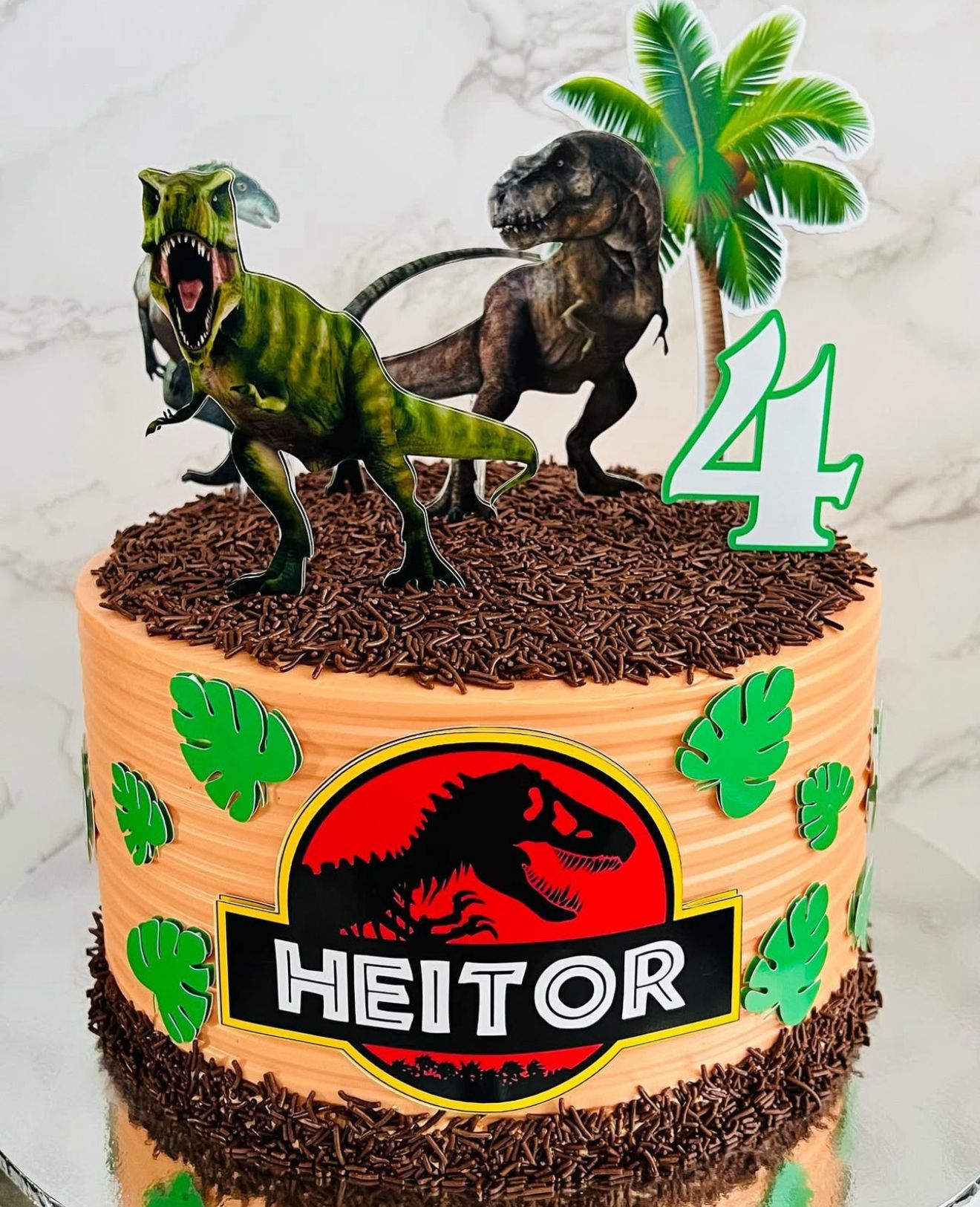 Dinosaur Cake Topper | Jurassic Birthday Cake Decoration | Prehistoric Party Supplies | T-Rex Theme Birthday Ideas | Personalised Dinosaur Party Decor