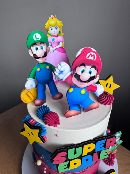 Super Mario Cake Topper | Super Mario Birthday | Mario Bros Cake Topper | Mario Kart Cake Topper | Super Mario Party Decor | Boys Cake Topper | Personalised Mario Party Supplies | Mario Bros Party