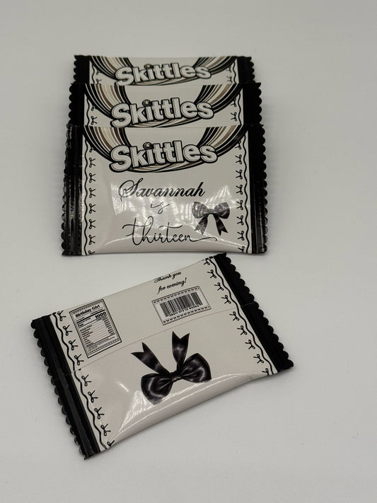 Black Bow Aesthetic Skittles | Black Bow Aesthetic Party | Black Bow Aesthetic Party Favour | Black Bow Aesthetic Birthday decor