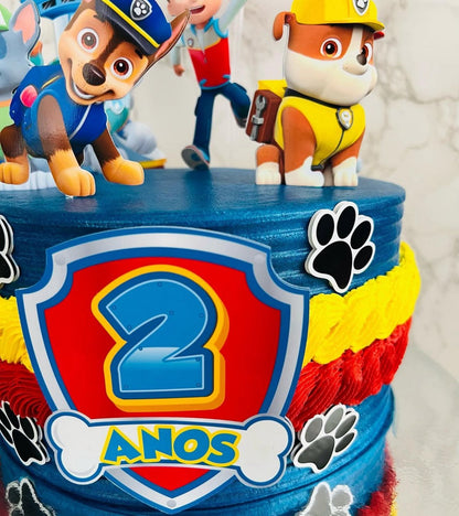 Paw Patrol Cake Topper | Paw Patrol Birthday Decoration | Puppy Party Supplies | Ryder and Pups Theme Birthday Ideas | Personalised Paw Patrol Party Decor