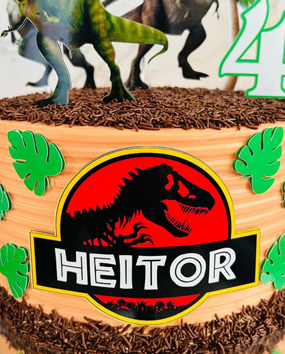 Dinosaur Cake Topper | Jurassic Birthday Cake Decoration | Prehistoric Party Supplies | T-Rex Theme Birthday Ideas | Personalised Dinosaur Party Decor