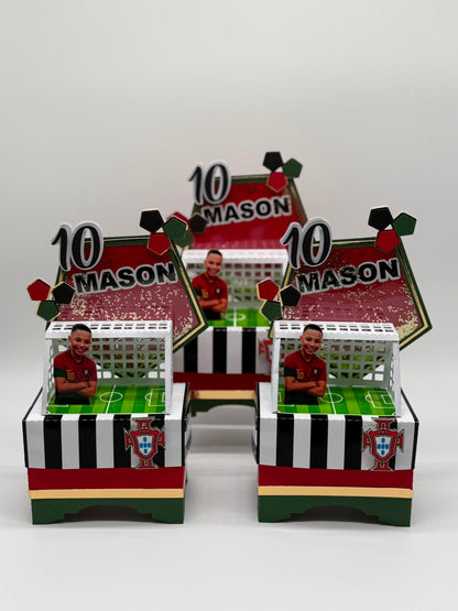 Portugal Football Party Scene Box | Portugal Football Birthday Box | Football Party Decor | Personalised Party Centrepiece