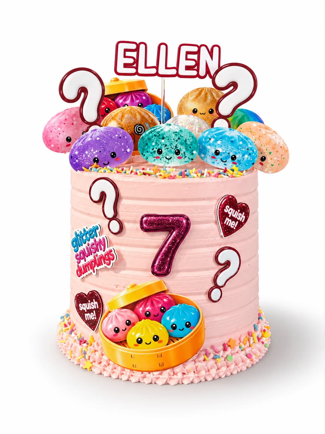 Squishy Dumplings Birthday Cake Topper Set | Squishy Dumplings Birthday Party | Squishy Dumplings Cake Ideas | Cute Squishy Dumplings Party Decoration