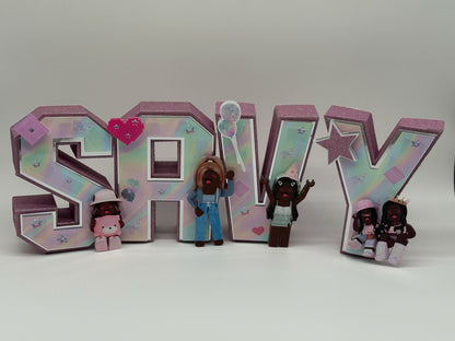 Personalised 3D Roblox Name Letters | 3D Name Letters Roblox Girls | Personalised 3D Letters