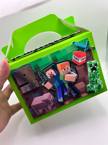 Minecraft Gable Box | Minecraft Party Box | Minecraft Party Boxes | Minecraft Birthday Decor | Minecraft Personalised Party Box | Minecraft Party Bag
