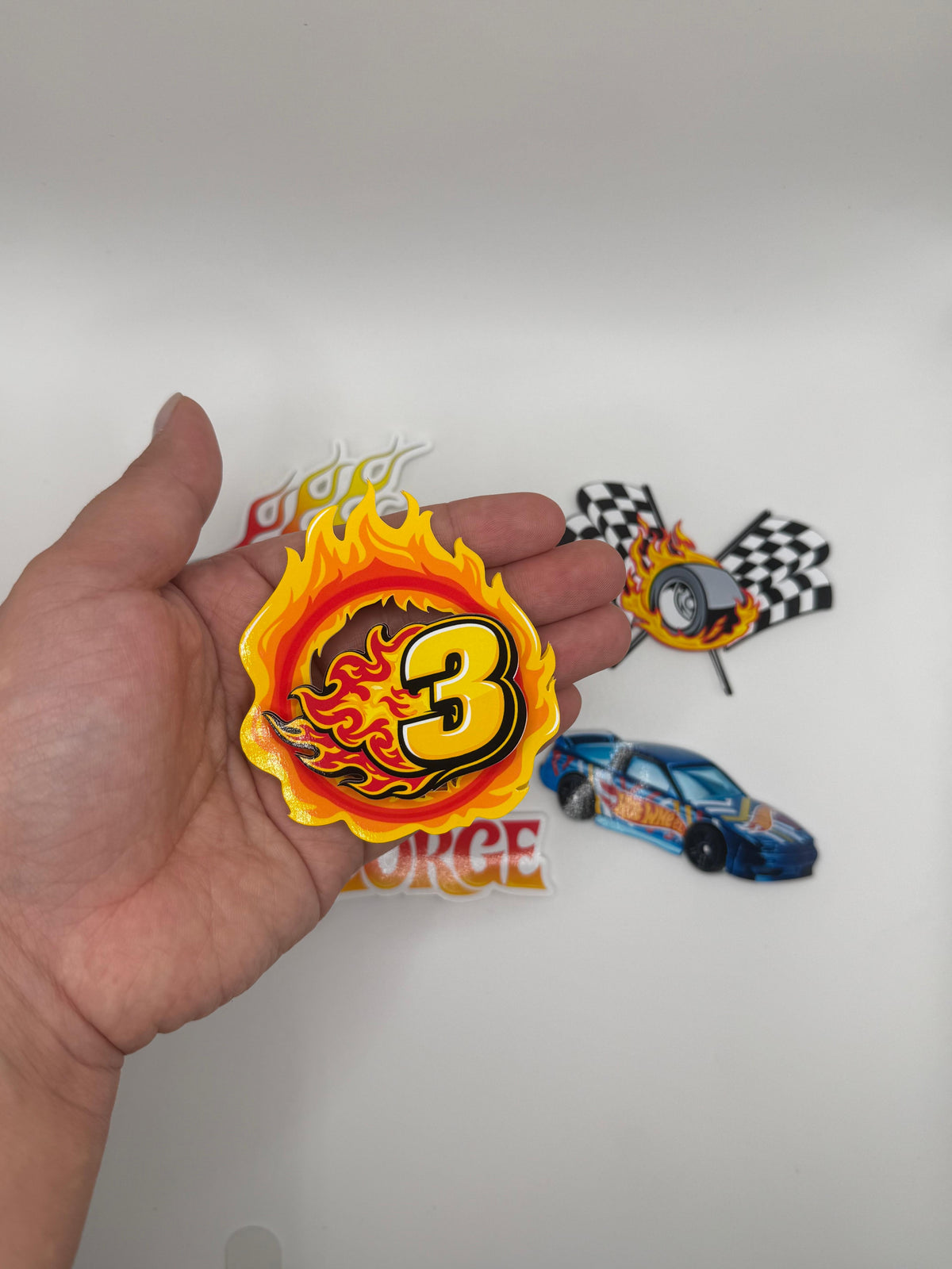 Hot Wheels Cupcake Toppers /Personalised Racing Cars Cupcake Toppers Set of 6