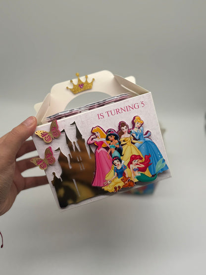 Disney Princess Gable Boxes | Disney Princess Party Boxes | Princess Birthday Ideas | Princess Birthday Decor | Disney Princess Party Bags | Disney Princess 3D Party Box