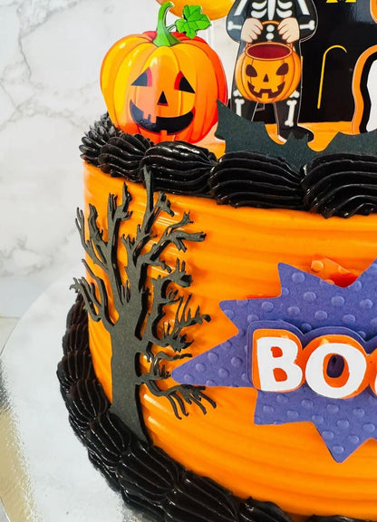 Halloween Cake Topper | Spooky Birthday Cake Decoration | Haunted House Party Supplies | Ghosts and Witches Theme Birthday Ideas | Personalised Halloween Party Decor