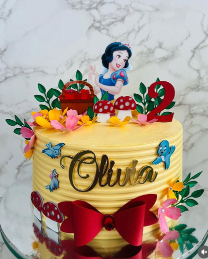 Snow White Cake Topper | Snow White Birthday Cake Decoration | Princess Party Supplies | Snow White Theme Birthday Ideas | Personalised Princess Party Decor
