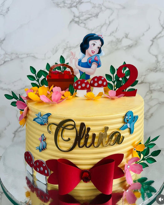 Snow White Cake Topper | Snow White Birthday Cake Decoration | Princess Party Supplies | Snow White Theme Birthday Ideas | Personalised Princess Party Decor