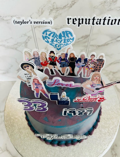 Taylor Swift Cake Topper | Taylor Swift Birthday Cake Decoration | Eras Tour Party Supplies | Taylor Swift Theme Birthday Ideas | Personalised Swiftie Party Decor