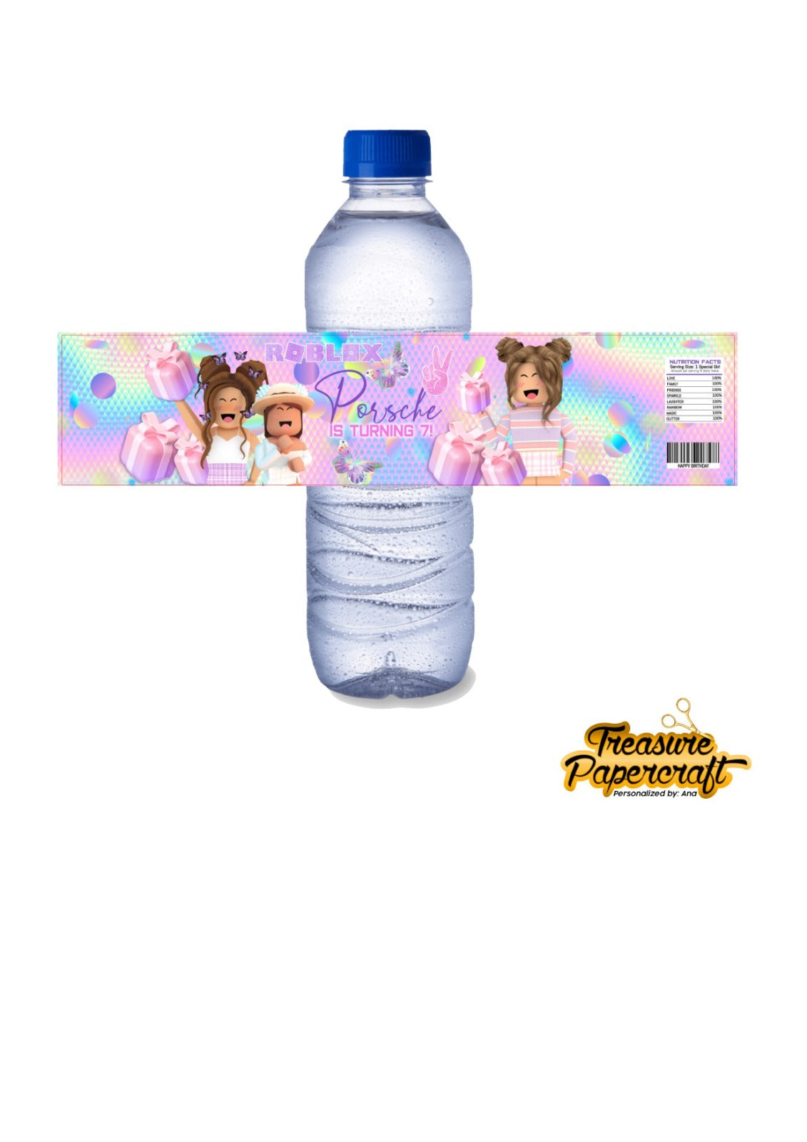 Roblox Girls Fruishoot Label | Roblox Fruitshoot Labels | Personalised Birthday Stickers