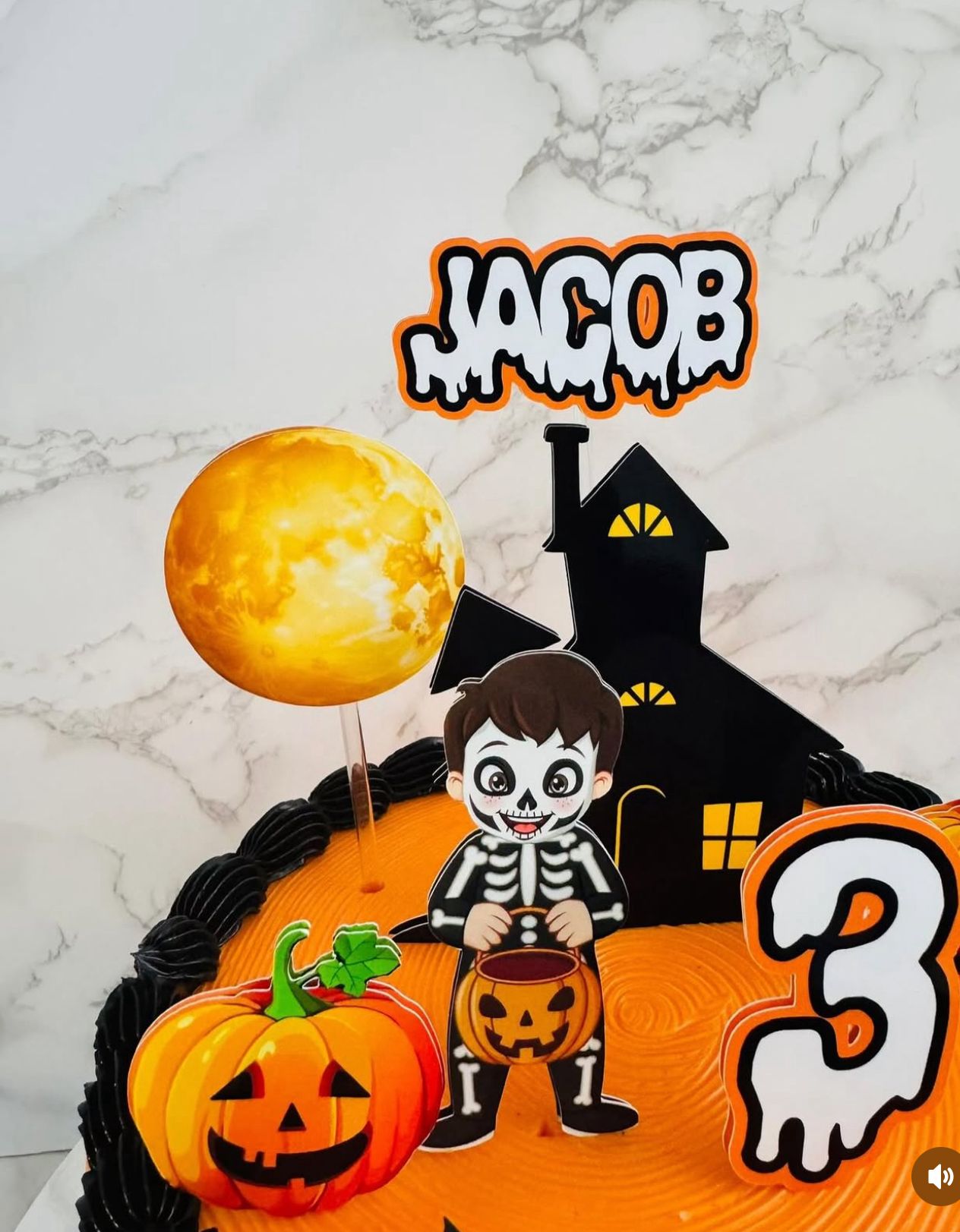 Halloween Cake Topper | Spooky Birthday Cake Decoration | Haunted House Party Supplies | Ghosts and Witches Theme Birthday Ideas | Personalised Halloween Party Decor