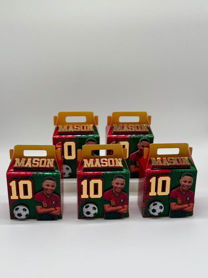 Portugal Football Favor Box | Portugal Football Birthday Party | Personalised Football Treat Box | Football Party Decor