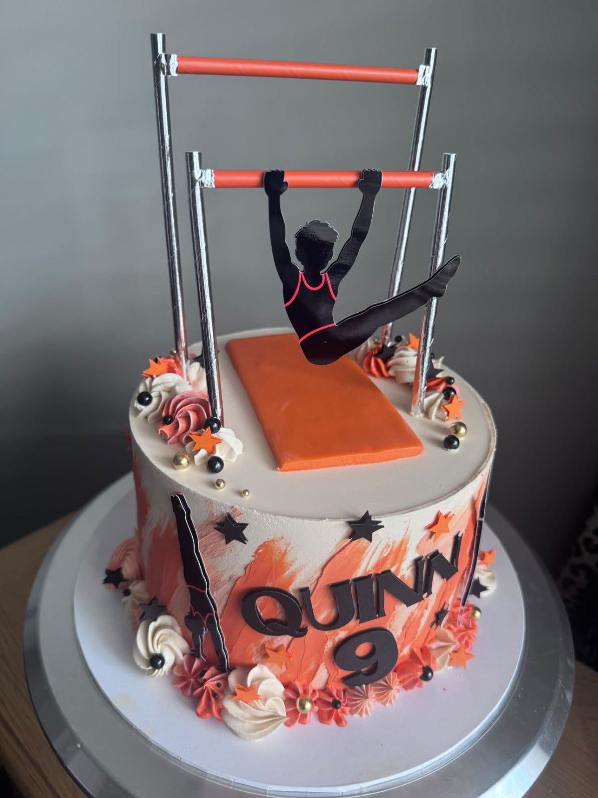 Personalised Gymnastics Cake Topper Set | Gymnastics Bars, Silhouette, Name, Age & Stars