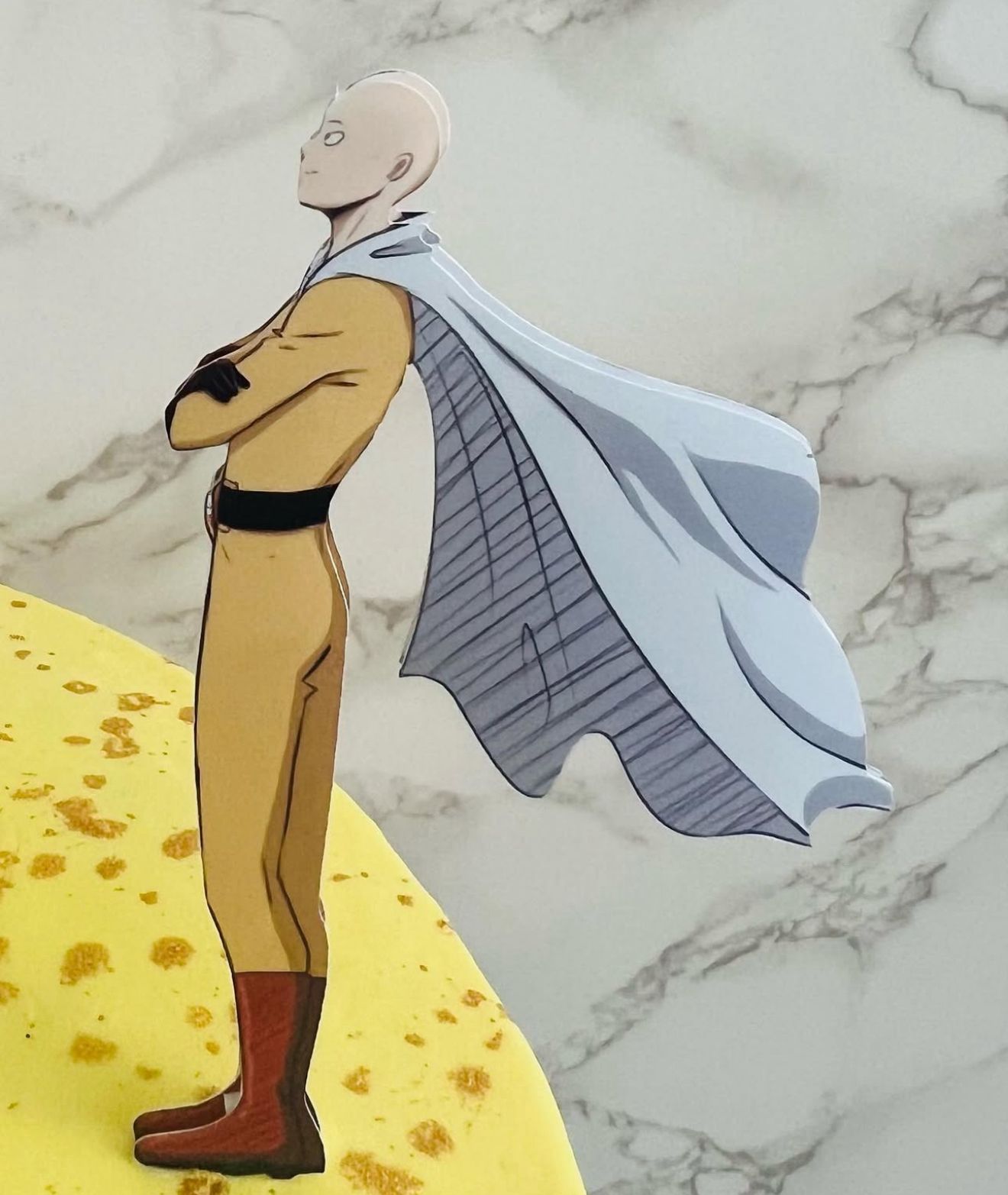 One Punch Man Cake Topper | Saitama Birthday Decoration | Anime Party Supplies | Superhero Theme Birthday Ideas | Personalised Anime Cake Decor