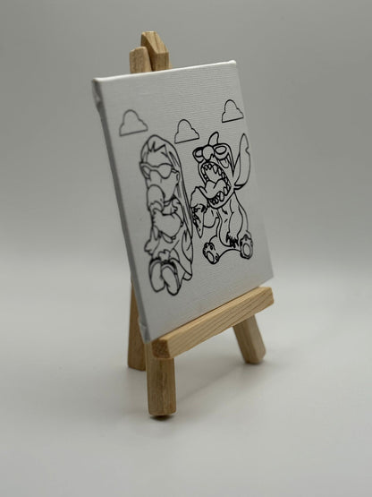 Lilo and Stitch Mini Canvas | Lilo And Stitch Party Favour | Lilo and Stitch Colouring Canvas | Lilo and Stitch Birthday Party | Lilo and Stitch Party Bag Filler | Lilo Stitch Colour With Me