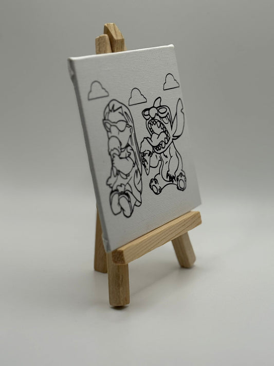 Lilo and Stitch Mini Canvas | Lilo And Stitch Party Favour | Lilo and Stitch Colouring Canvas | Lilo and Stitch Birthday Party | Lilo and Stitch Party Bag Filler | Lilo Stitch Colour With Me