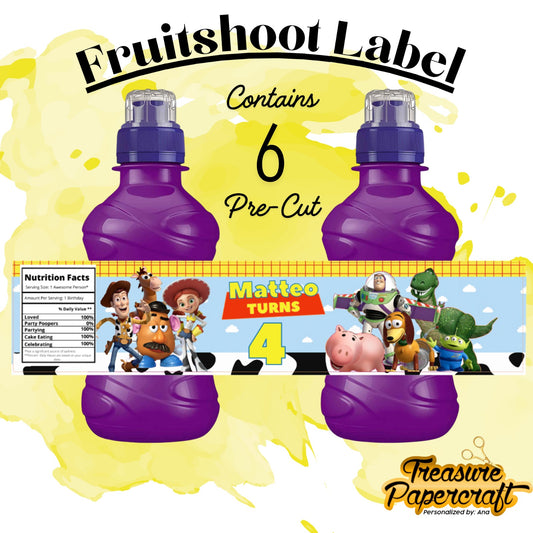 Toy Story Personalised Fruitshoot Water Label | Toy Story Party Sticker | Personalised Labels