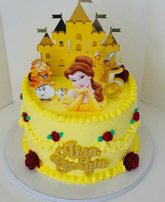Belle and the Beast Cake Topper | Princess Belle Cake Topper | Princess Belle Cake Ideas | Princess Belle Cake Ideas | Princess Belle Birthday Decor | Princess Cake Ideas
