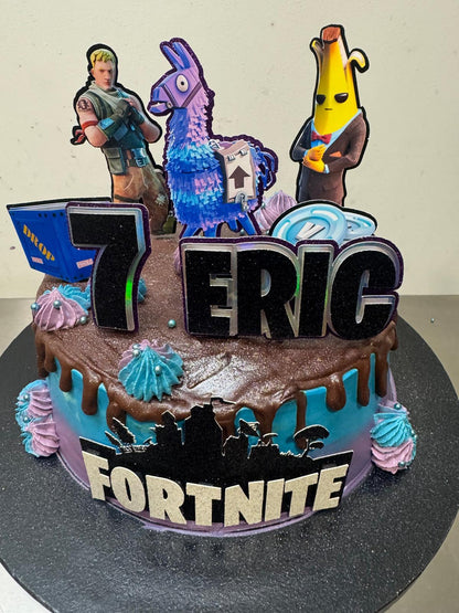 Fortnite Cake Topper | Gamer Birthday Party Decoration | Battle Royale Theme Cake Decor | Personalised Fortnite Party Supplies | Video Game Birthday Ideas