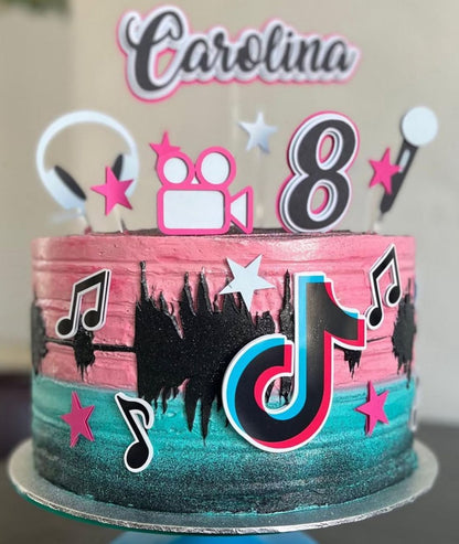 TikTok Cake Topper | TikTok Cake Ideas | TikTok Party | TikTok Birthday | TikTok Party Ideas | TikTok Girls Birthday Cake